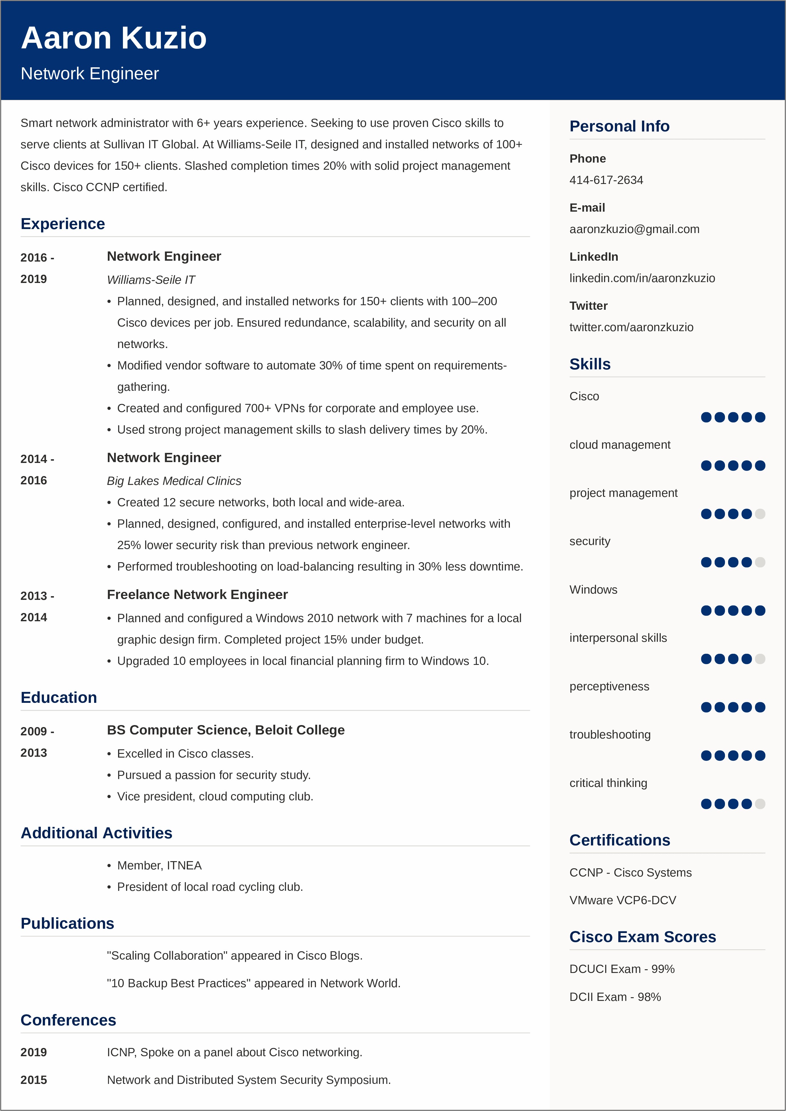 Job Skills And Abilities Resume