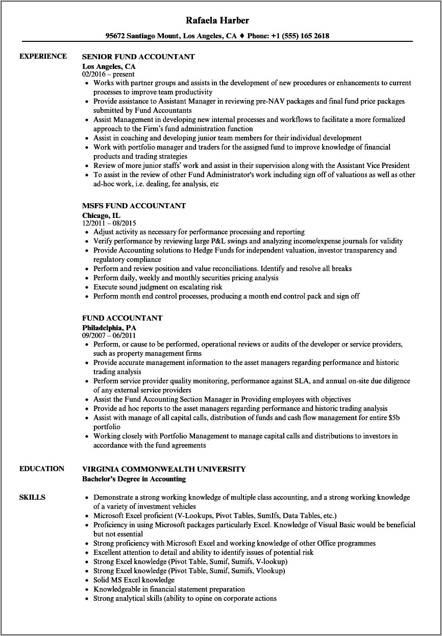 Junior Accountant Resume Sample Canada