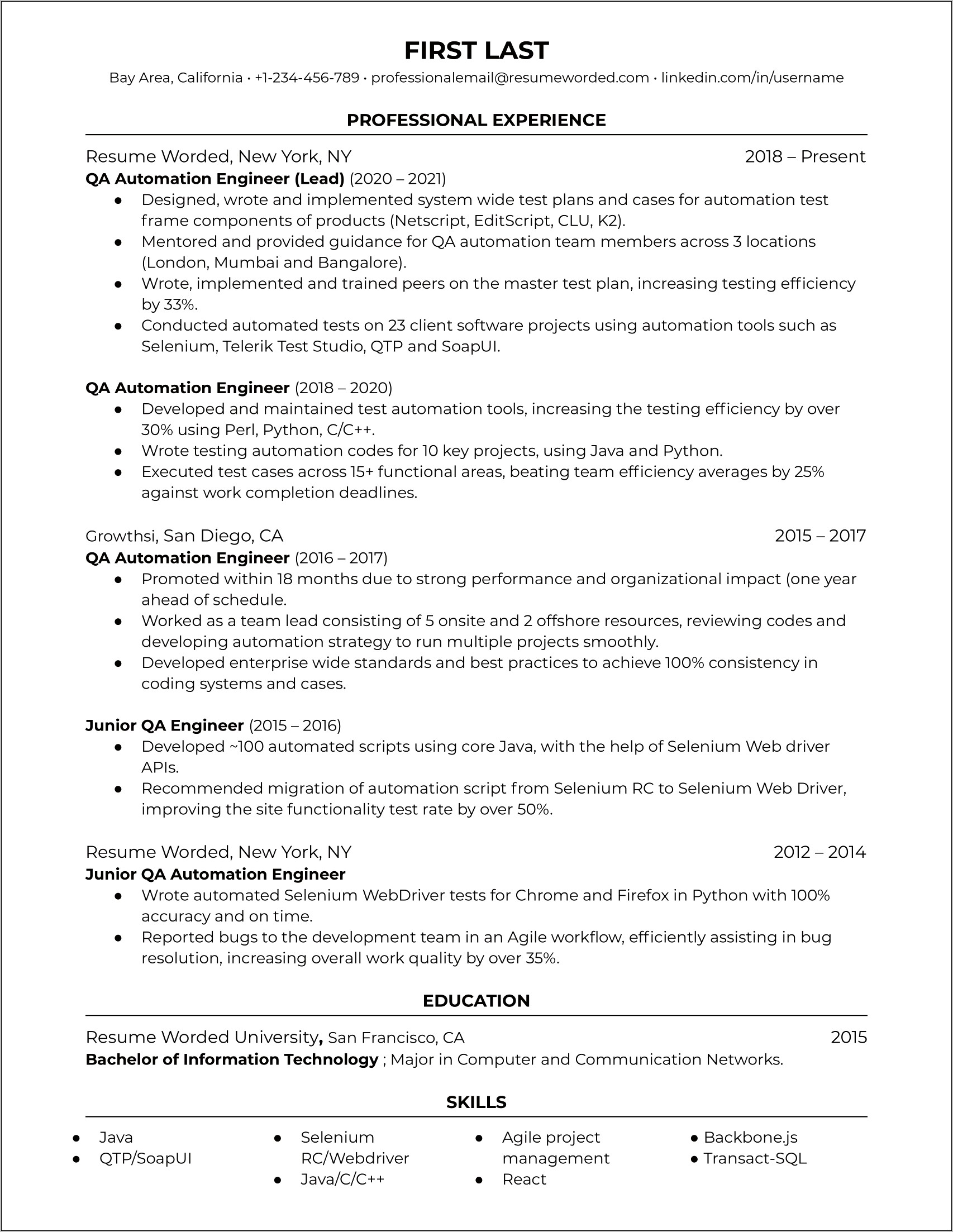 Junior Industrial Engineer Resume Sample