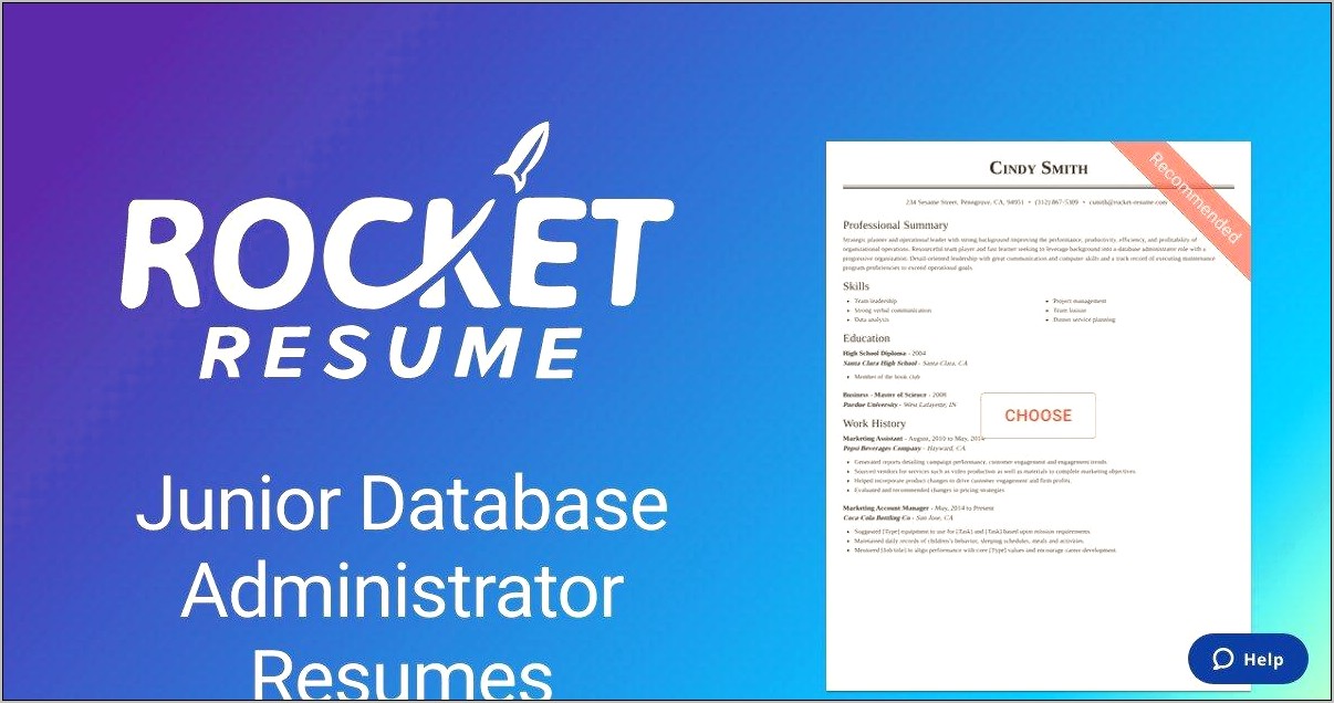 Juniur Database Administrator Resume Samples