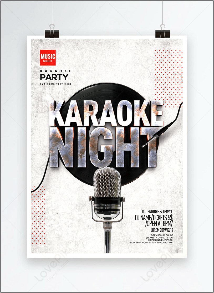 Karaoke Night Flyer Template Free Download