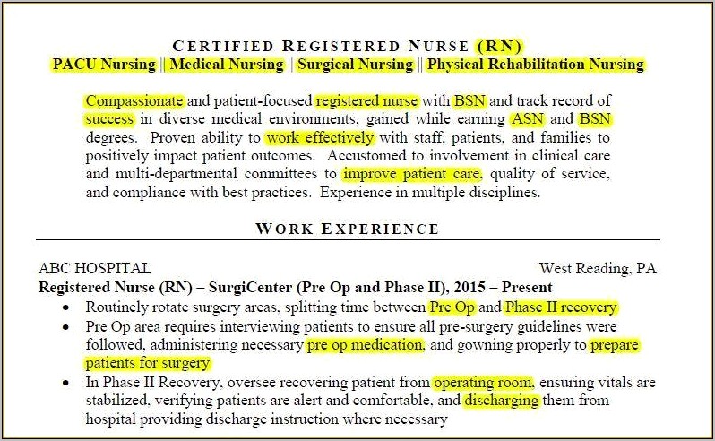 Key Phrases For Management Resume