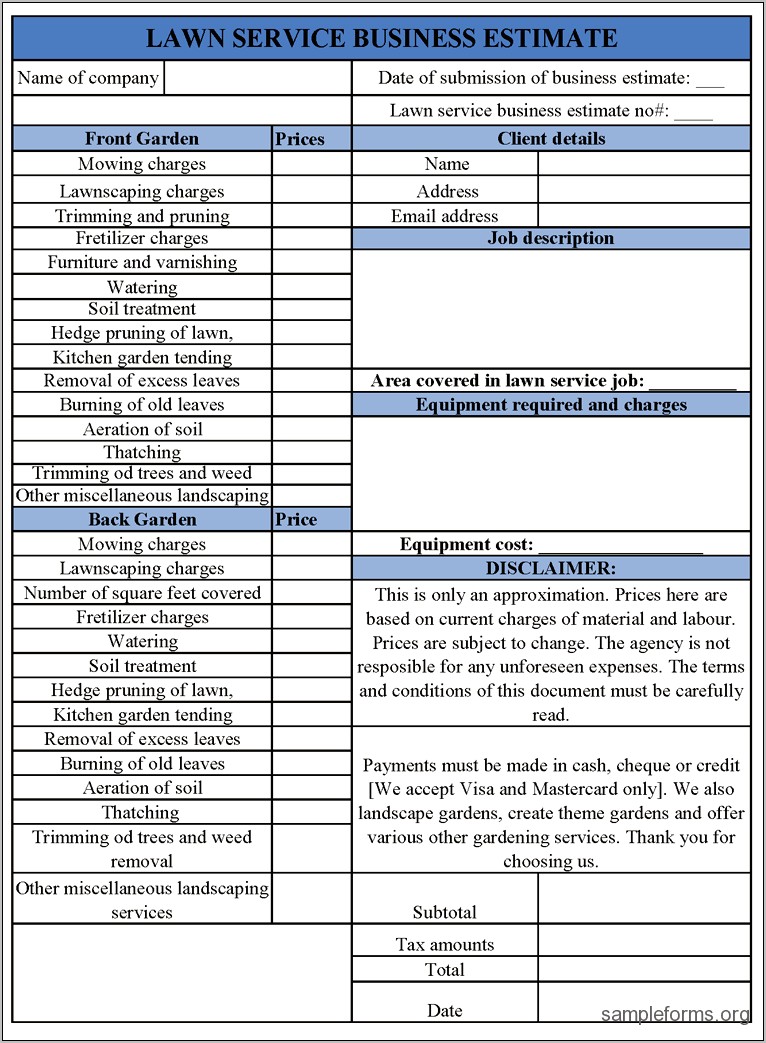 Landscape Maintenance Proposal Template Free Download