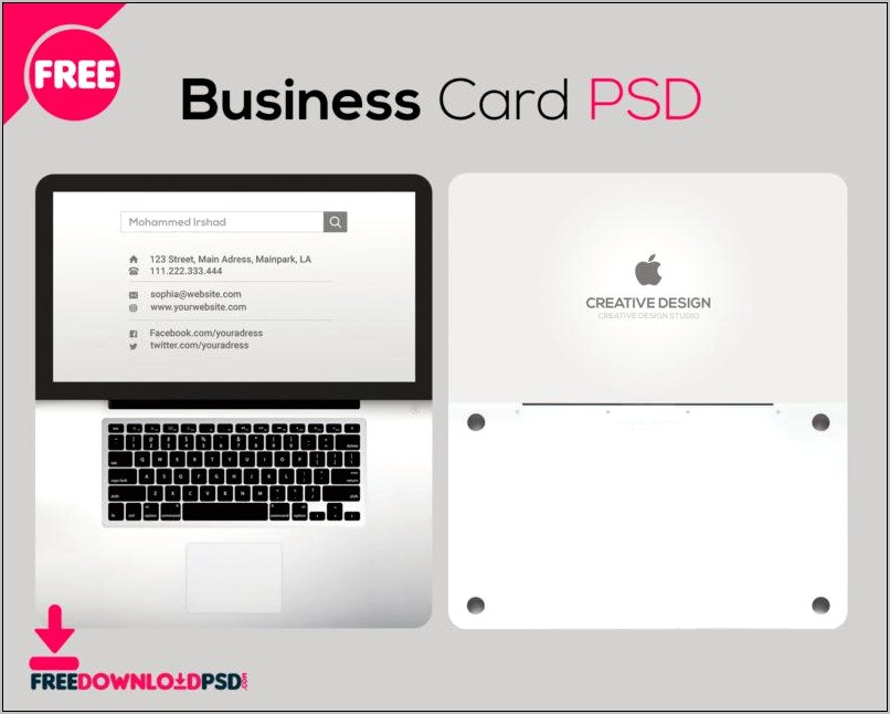 Laptop Business Card Template Free Download