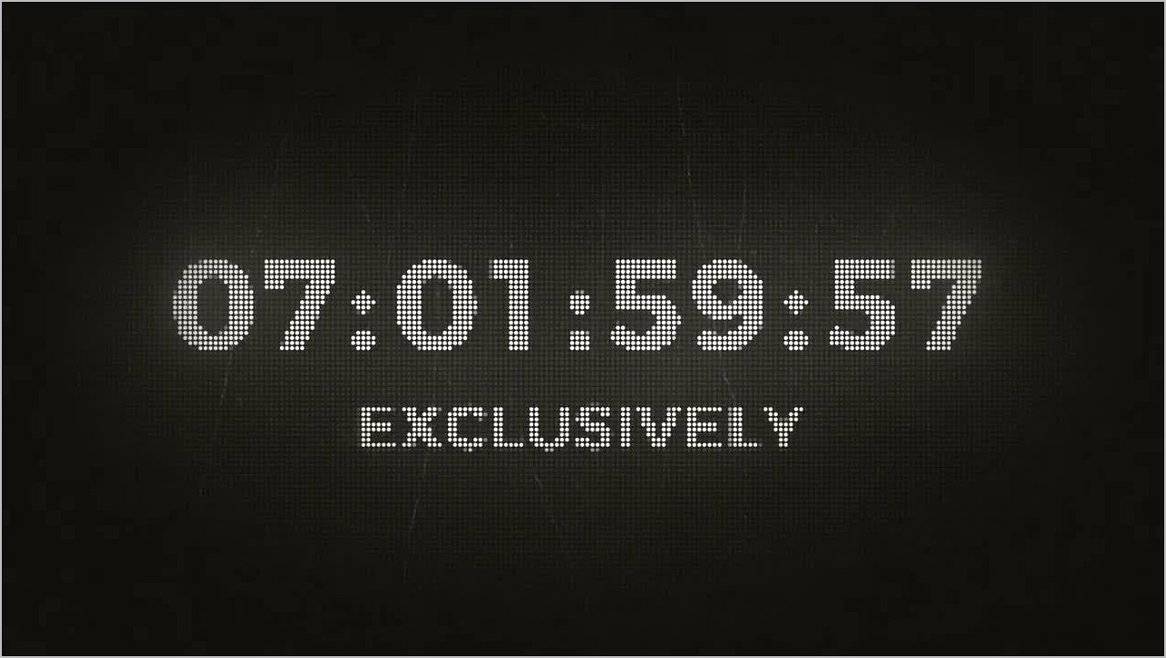 Lcd Countdown After Effects Template Download