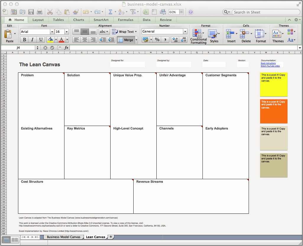 Lean Canvas Model Template Free Download