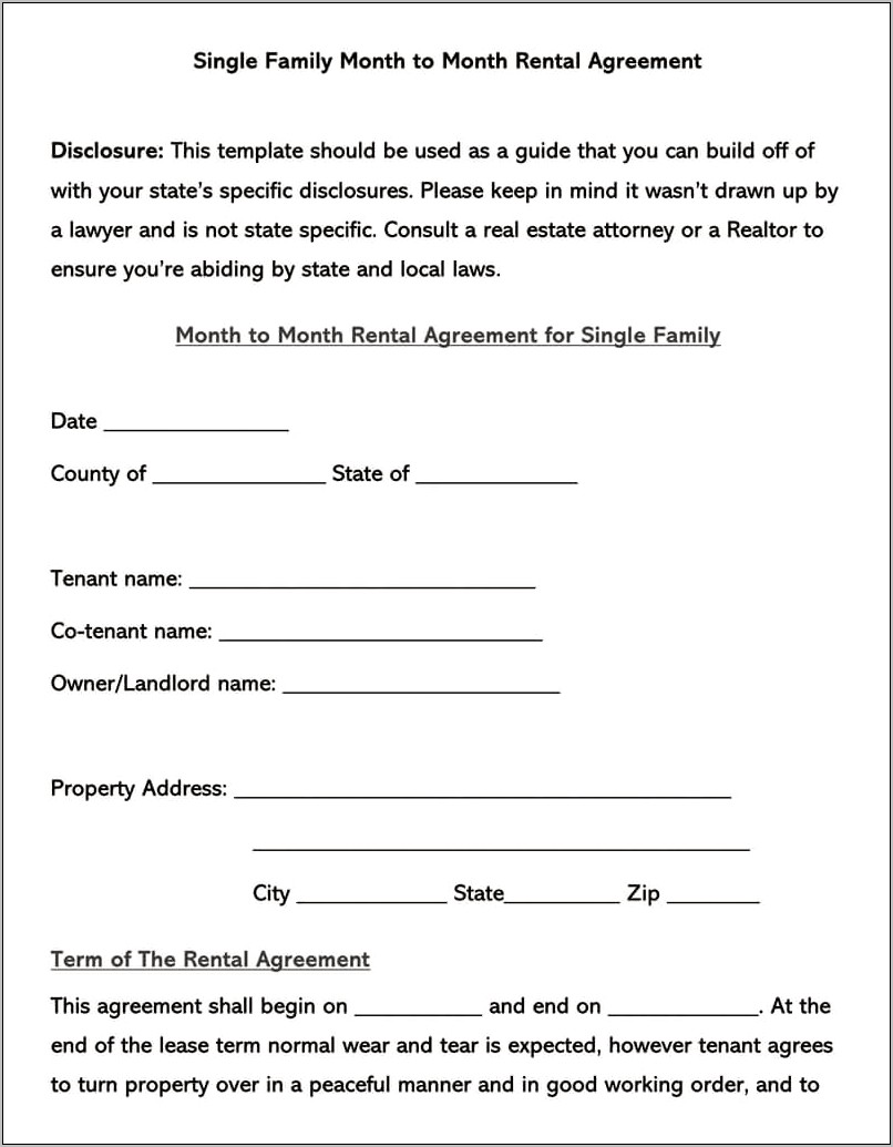 Lease Agreement Template Free Download Ga