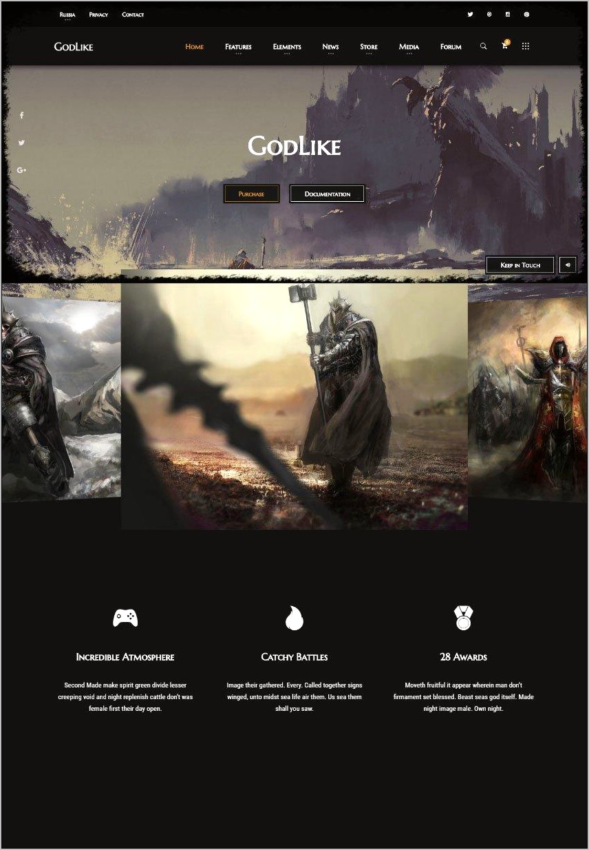 Legendary One Page Parallax Html Template Download