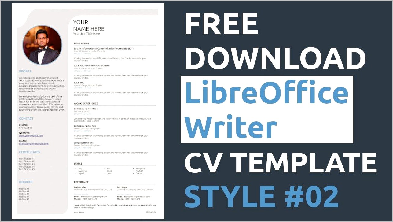 Libreoffice Writer Resume Example Document