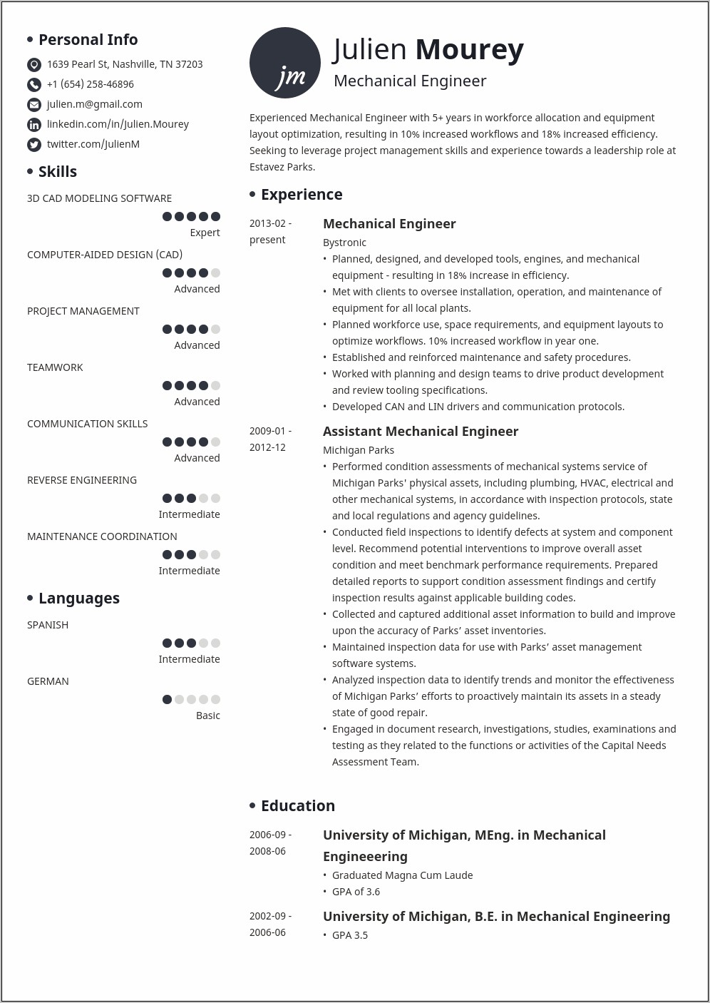 Listing Mechanical Skills On Resume