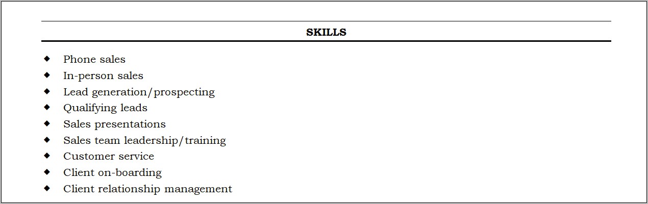 Listing Professional Skills In Resume