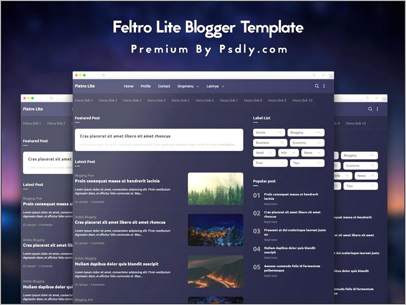 Lite Blogger Premium Template Download Free