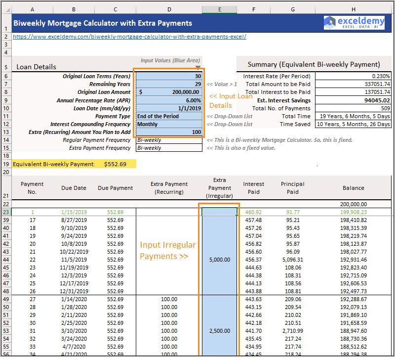 Loan Calculator Excel Spreadsheet Template Download