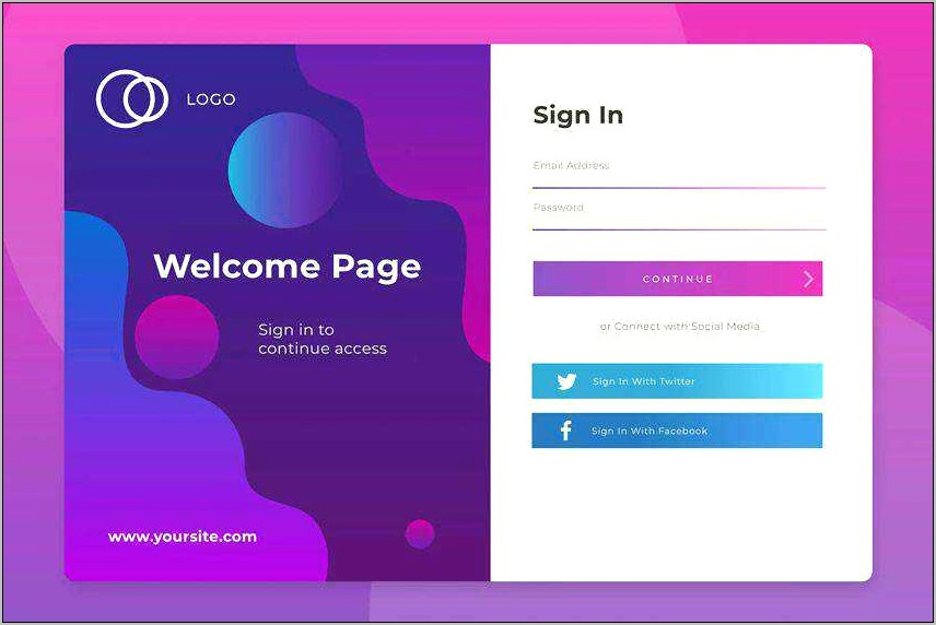 Login Form Design Template Free Download