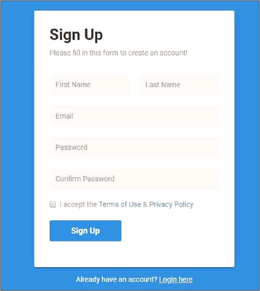 Login Page Template Bootstrap Free Download