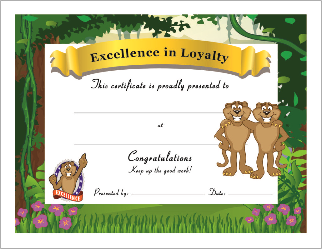 Loyalty Award Certificate Template Free Download