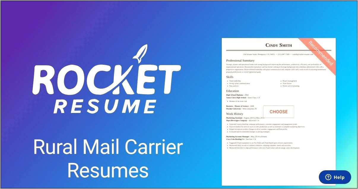 Mail Carrier Resume Profile Examples