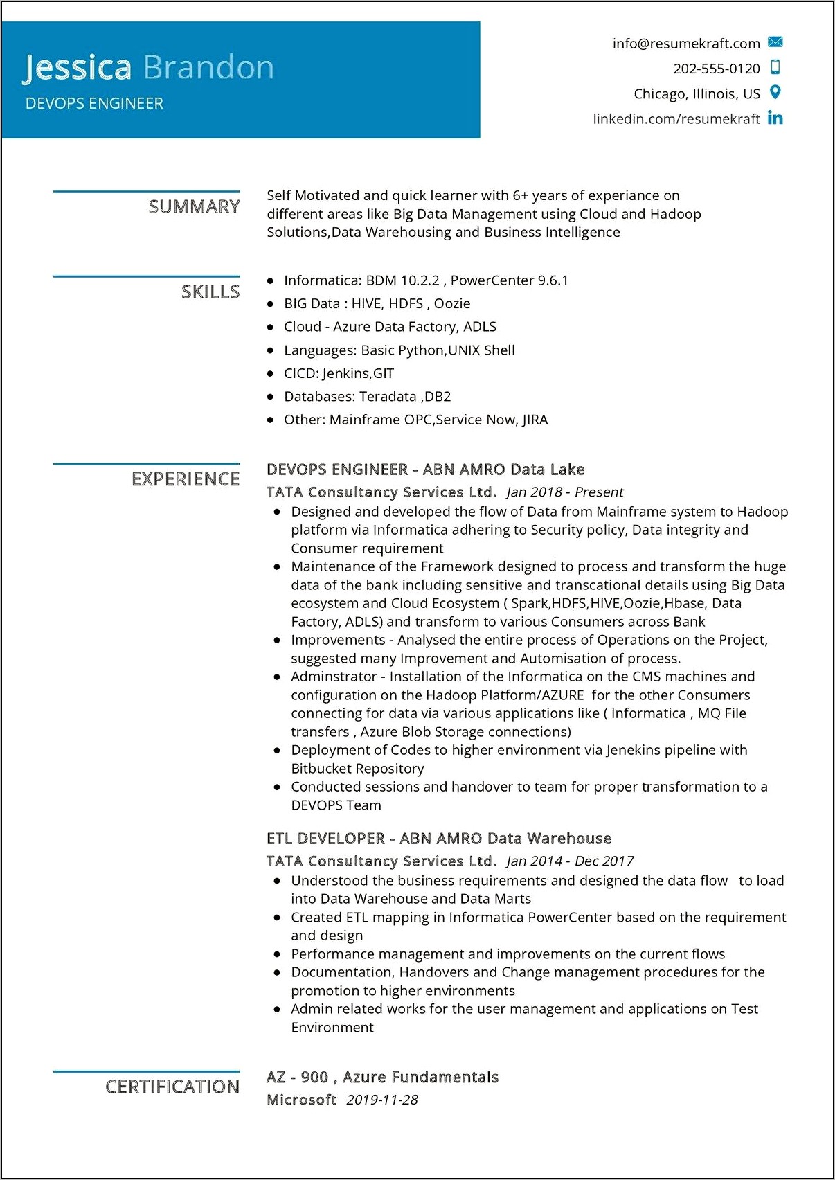 Mainframe Project Lead Resume Sample