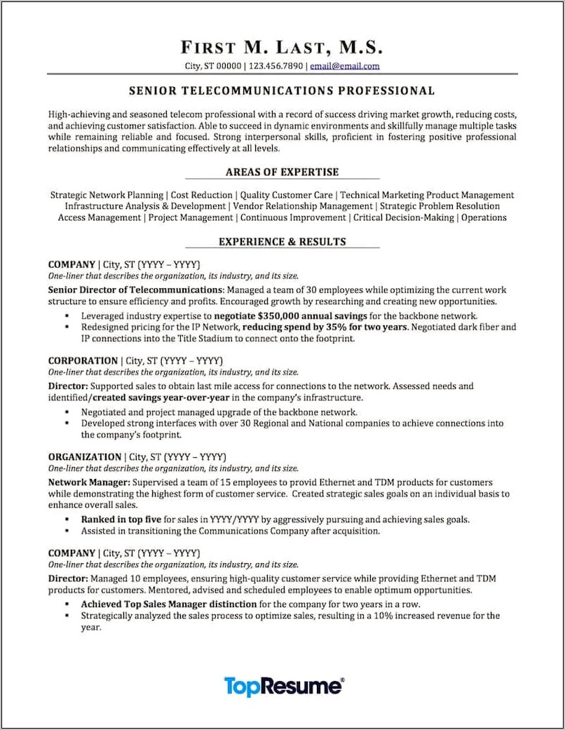 Manager Of Operations Qualities Resume