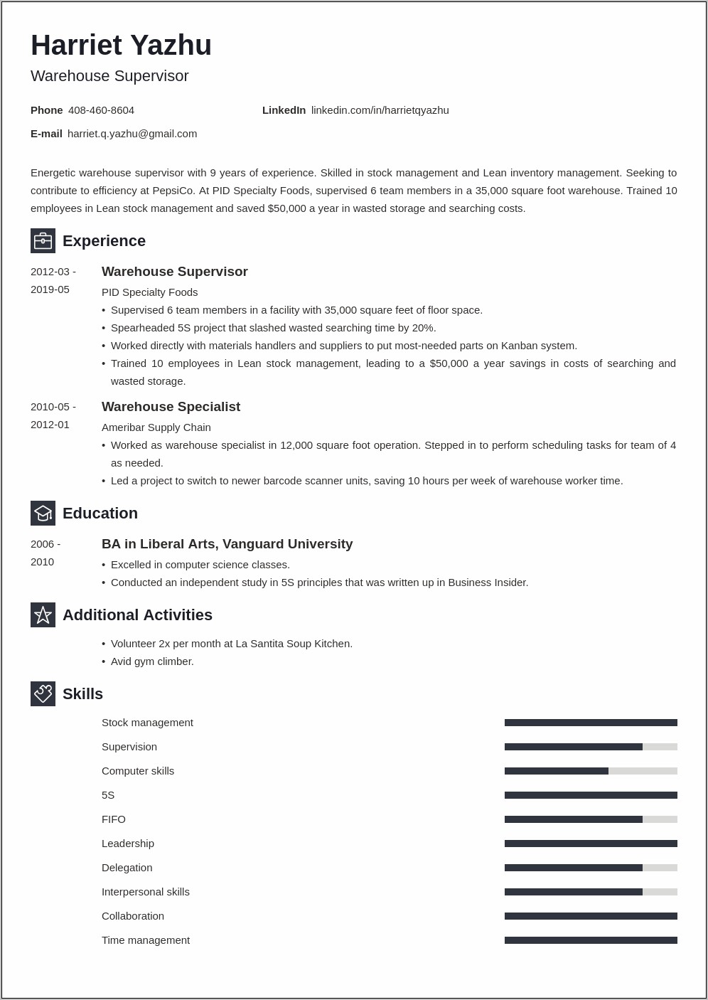 Marketing Analyst Resume Pepsico Example