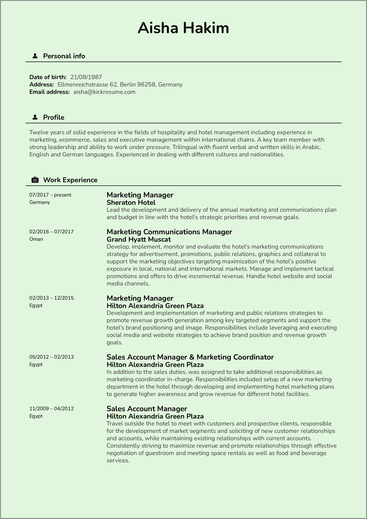 Marketing Objectives For Resume Examples