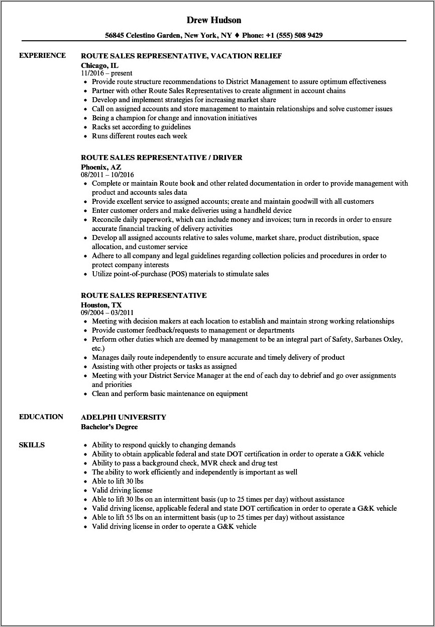 Marketing Representative Skills On Resume