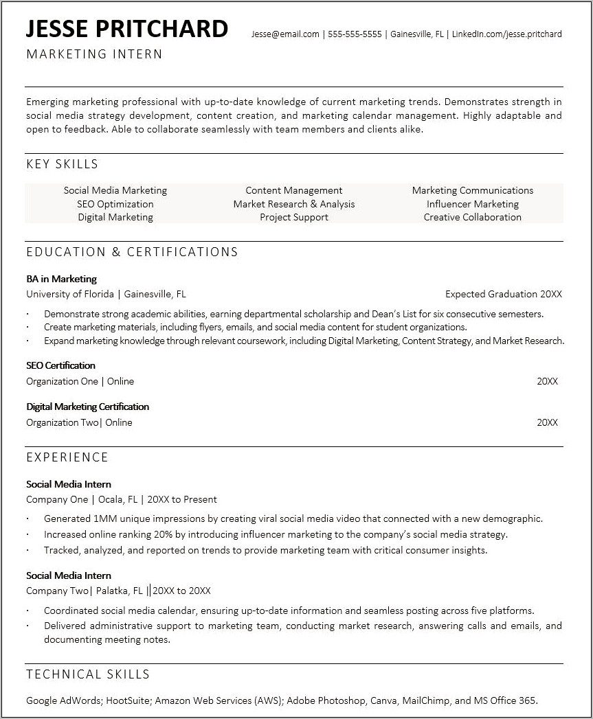 Marketing Research Skills For Resume