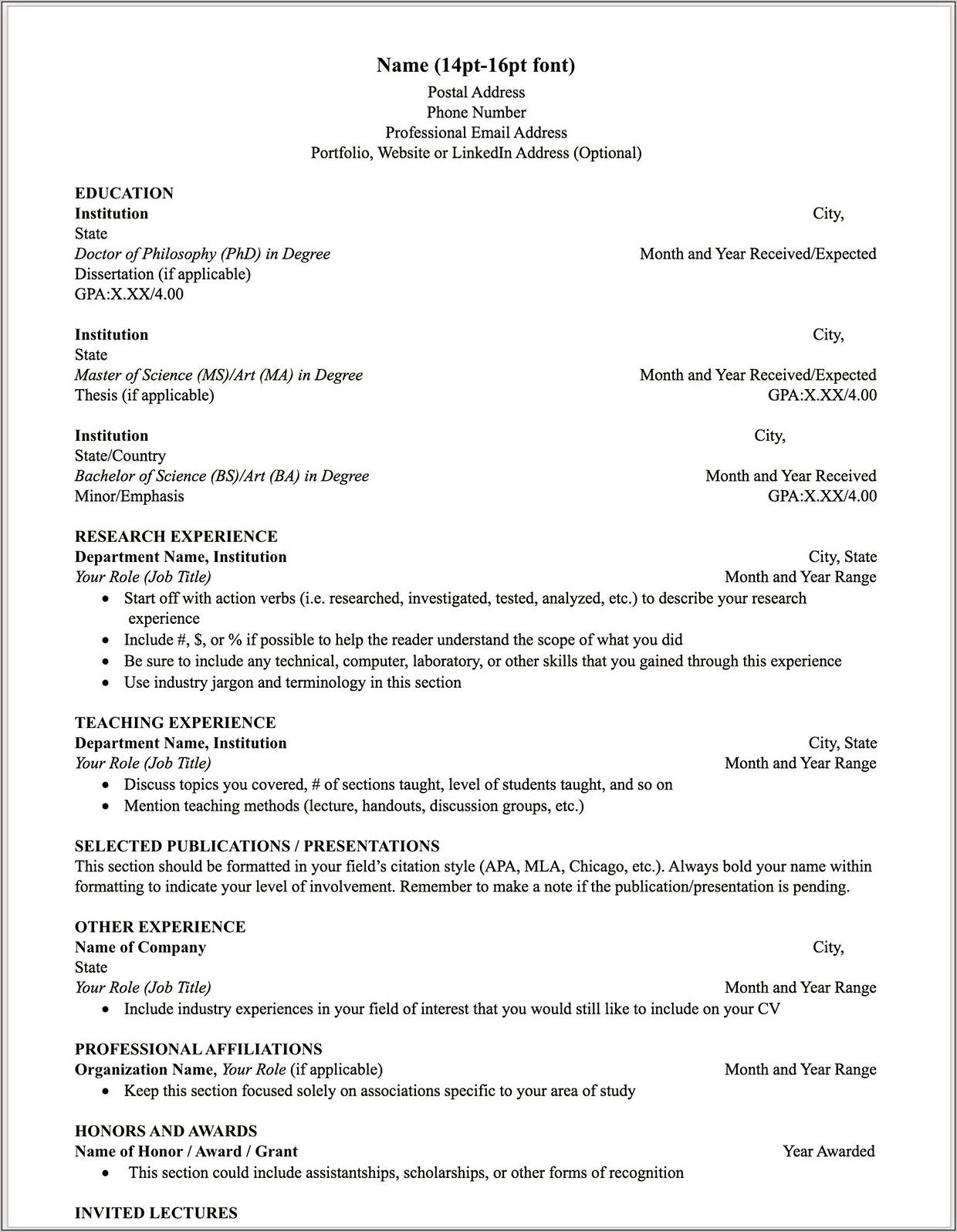 Masters Of Education Resume Sample