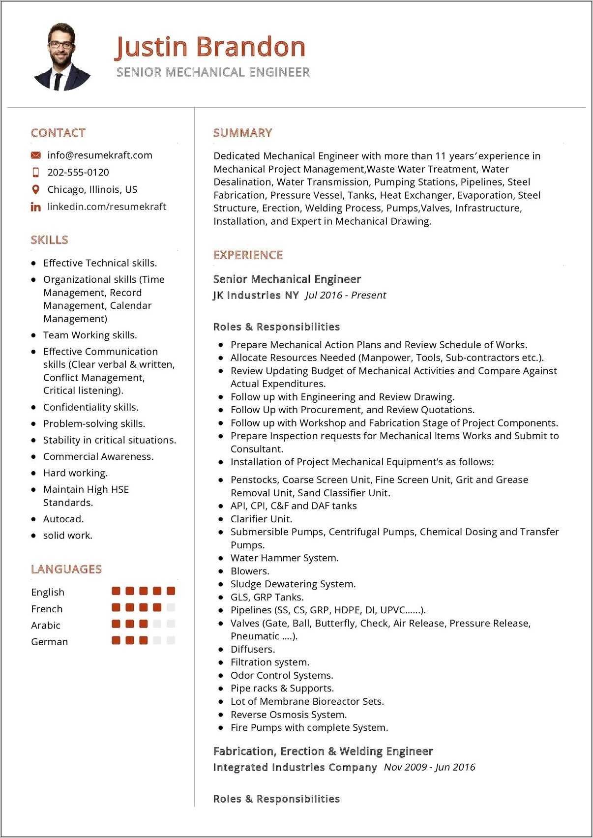 Mechanical Application Engineer Resume Examples