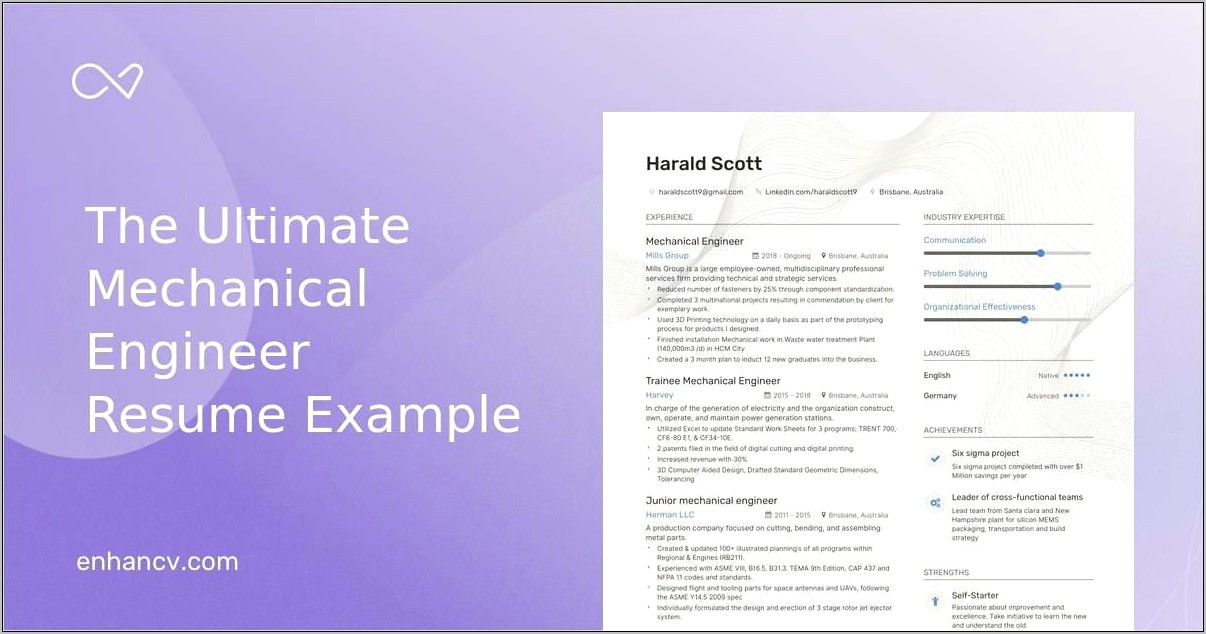 Mechanical Engineer 2 Sample Resume