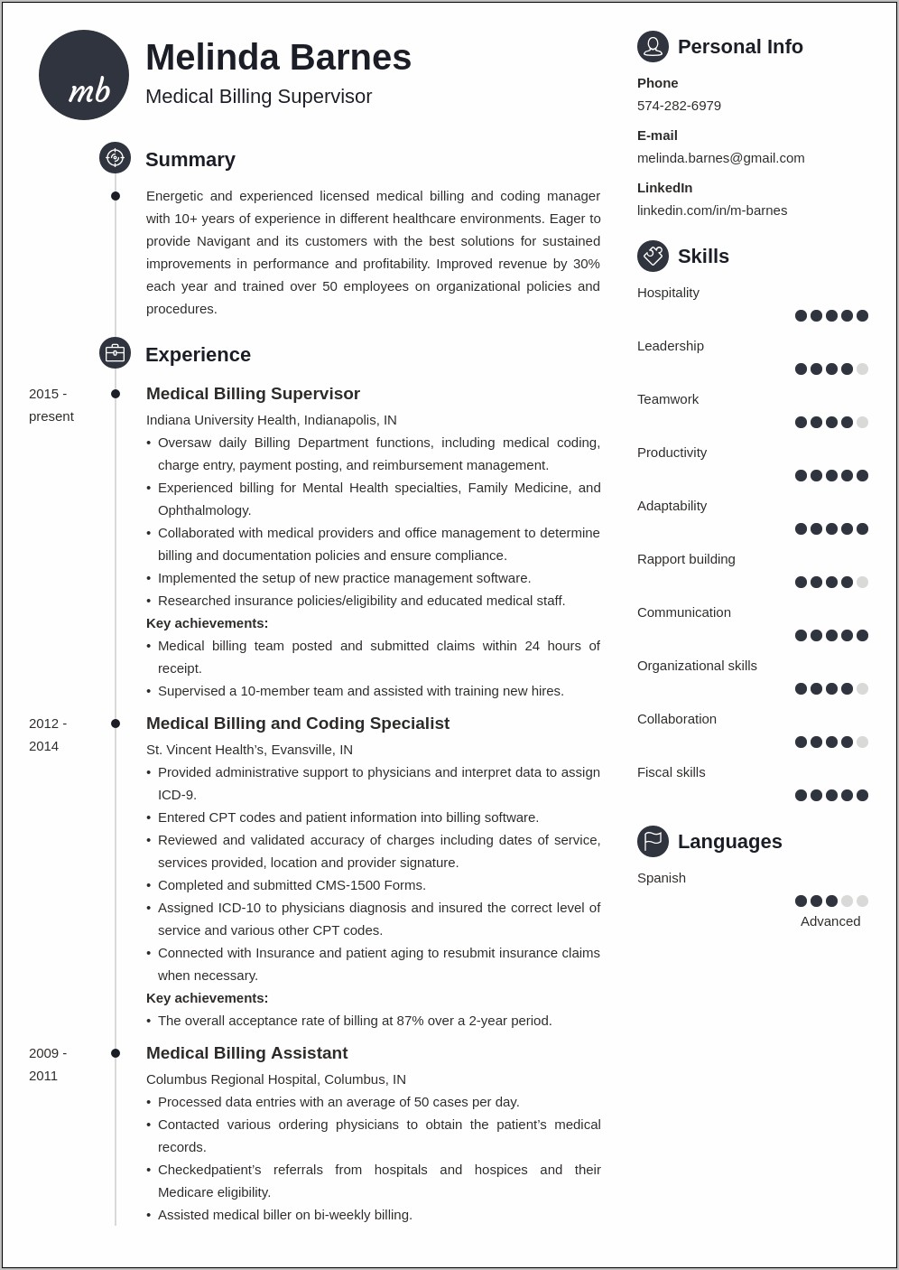 Medical Billing Supervisor Resume Samples