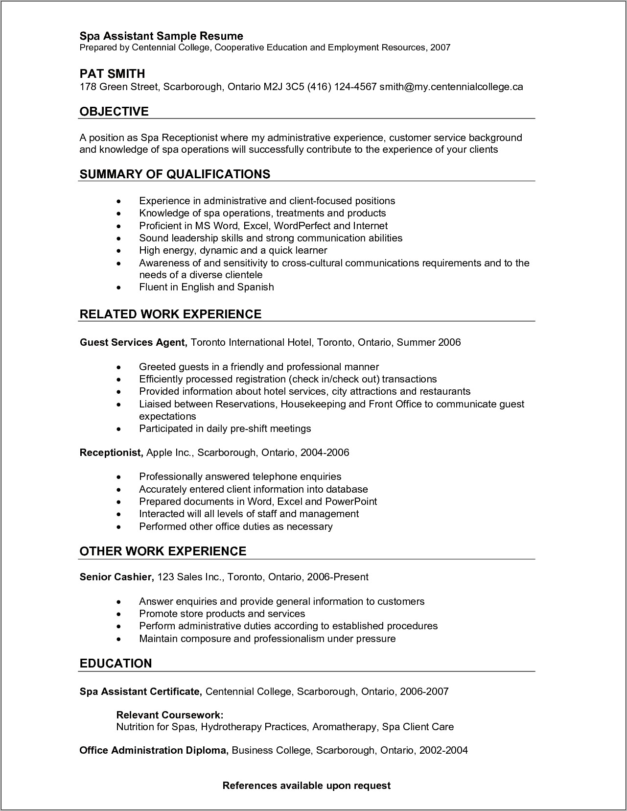 Medical Receptionist Resume Objective Example