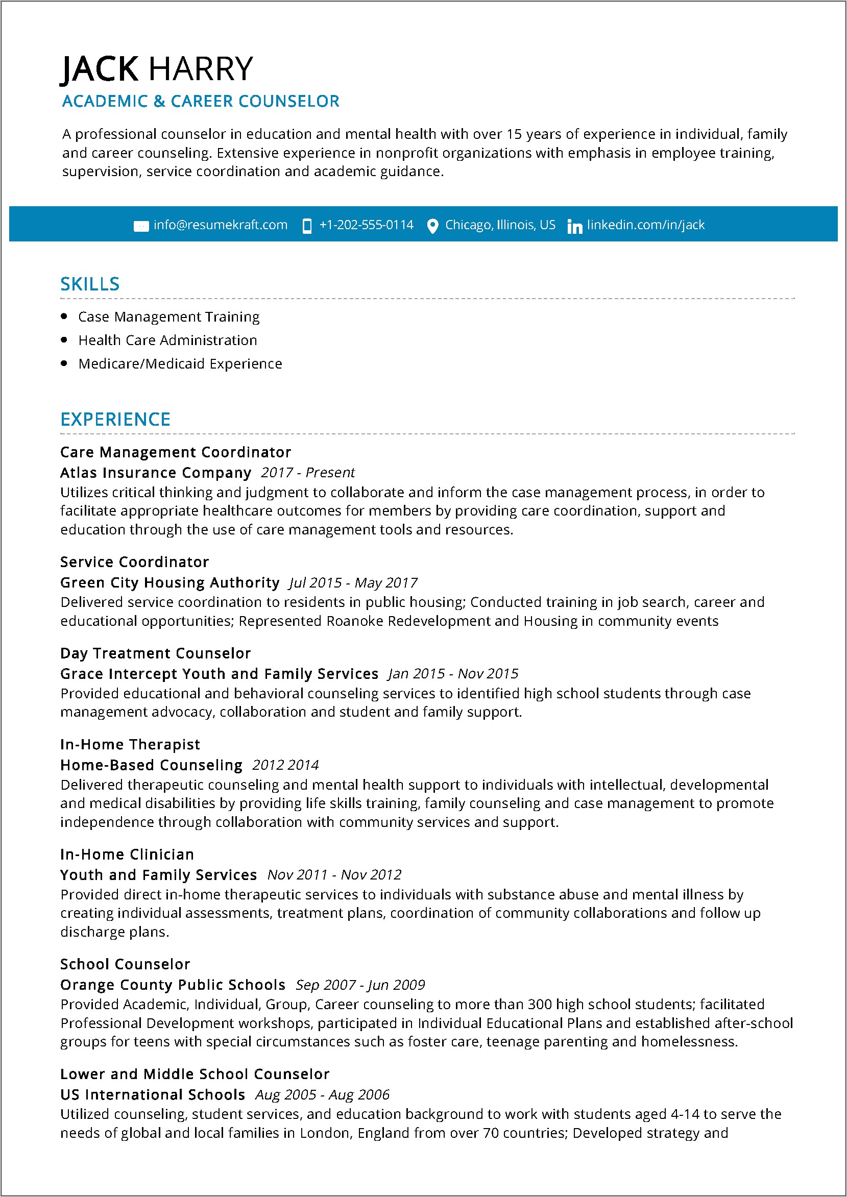 Mental Health Counselor Resume Objective