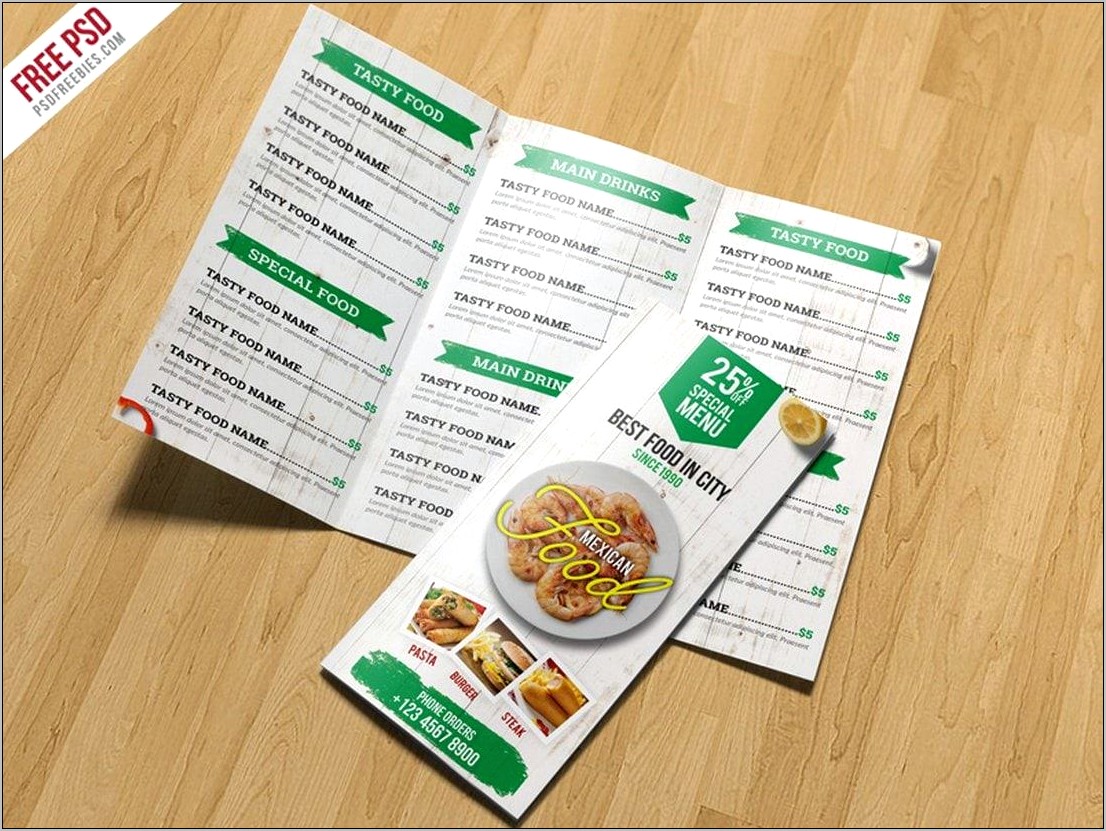 Menu Card Psd Template Free Download