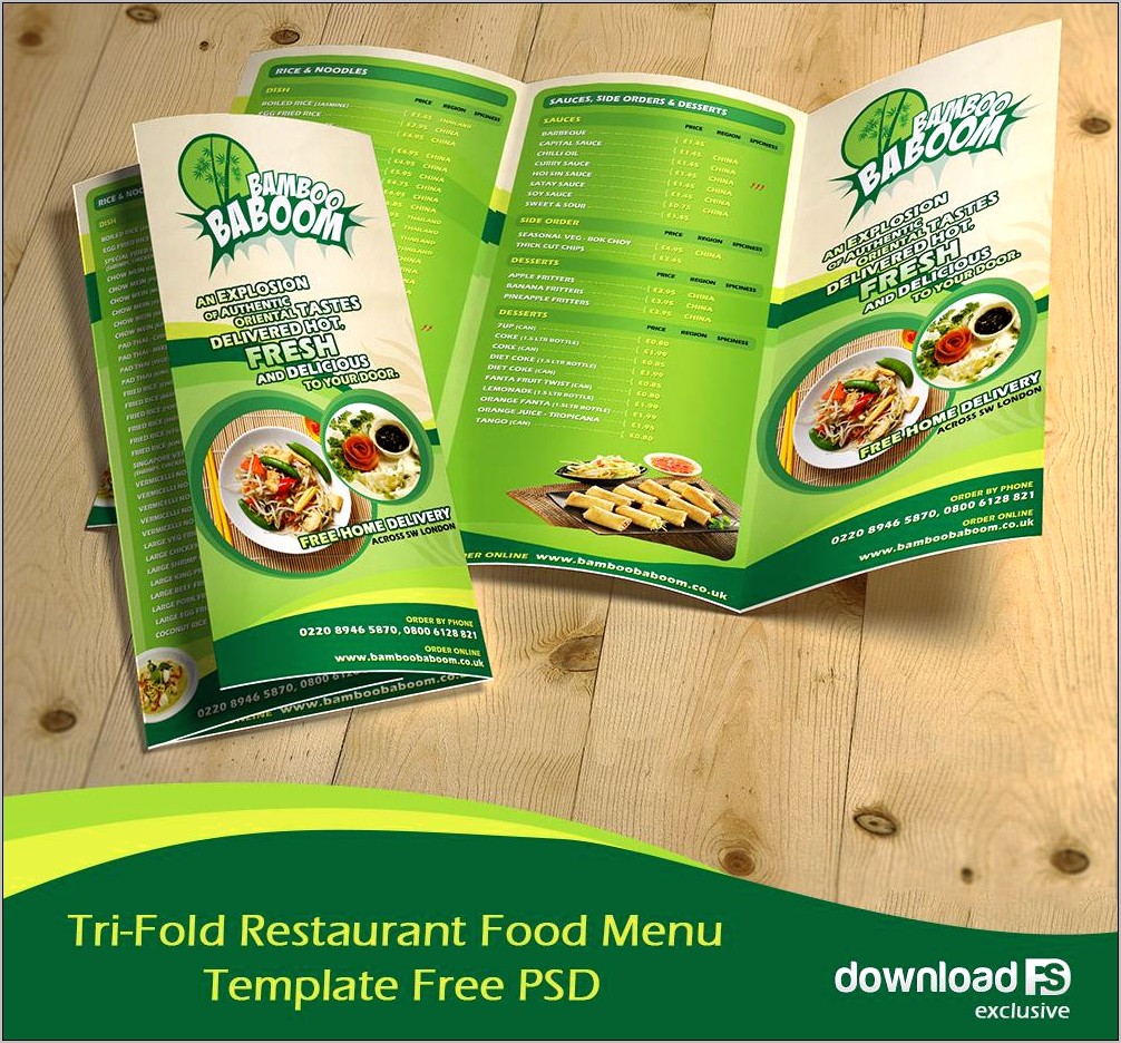 Menu Card Templates Free Download Psd