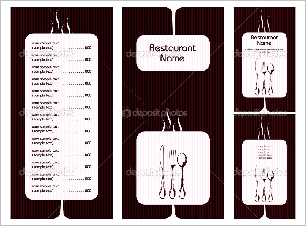 Menu Card Templates Vector Free Download