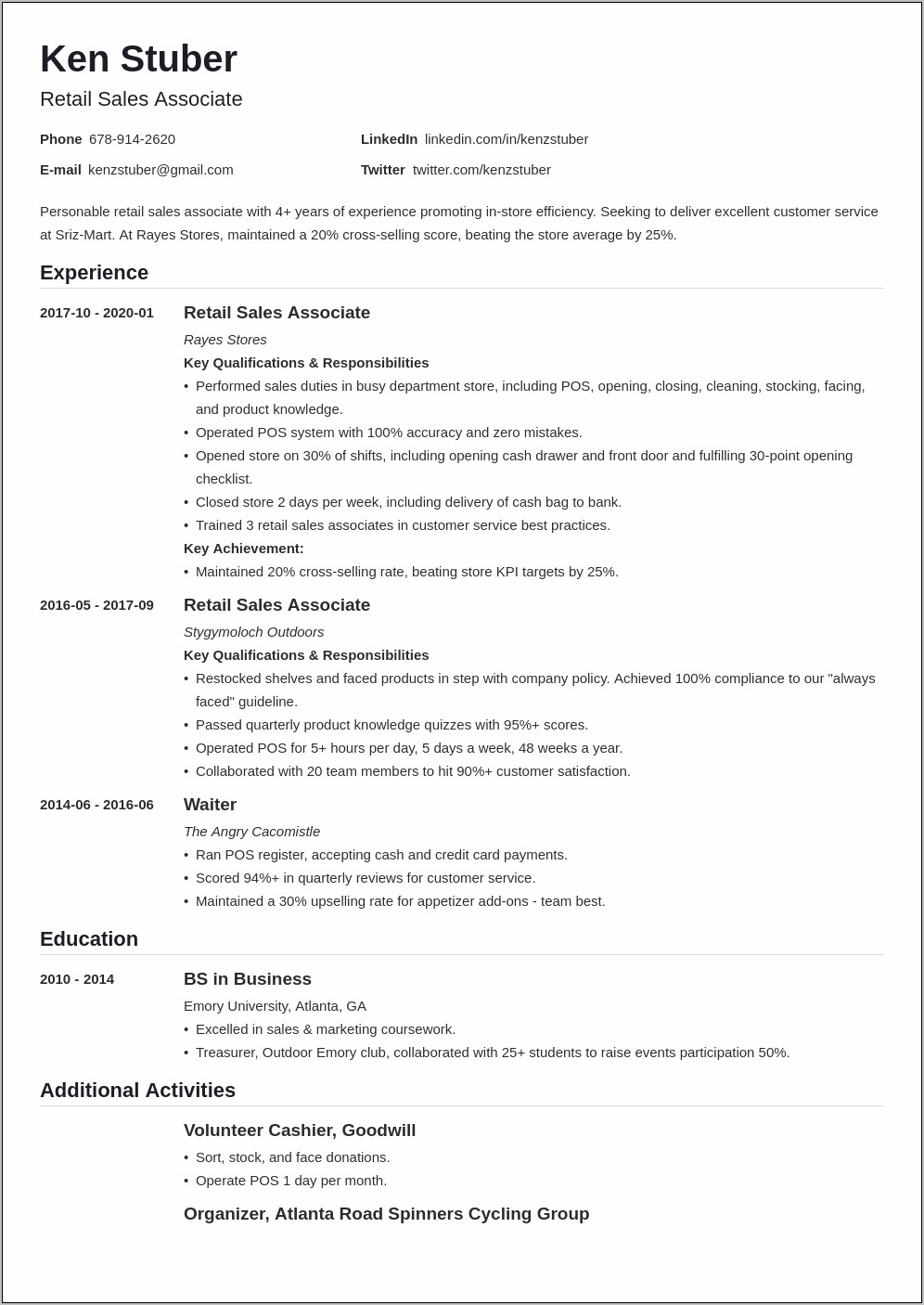 Merchandise Associate Job Description Resume