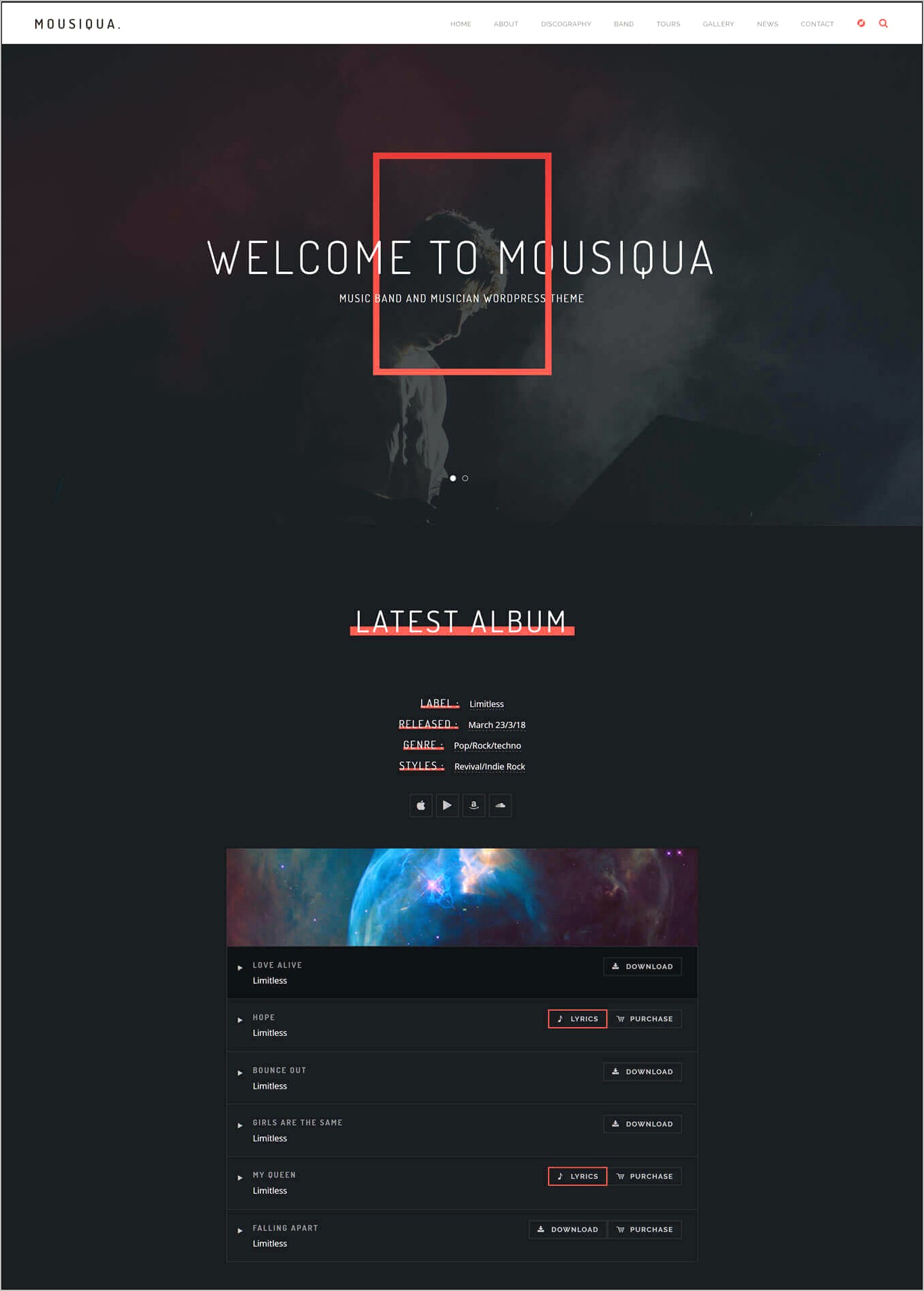 Mesh 2 Radio WordPress Template Download