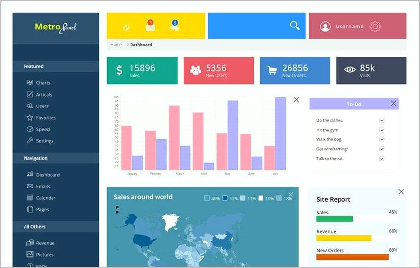 Metro Ui Dashboard Template Free Download