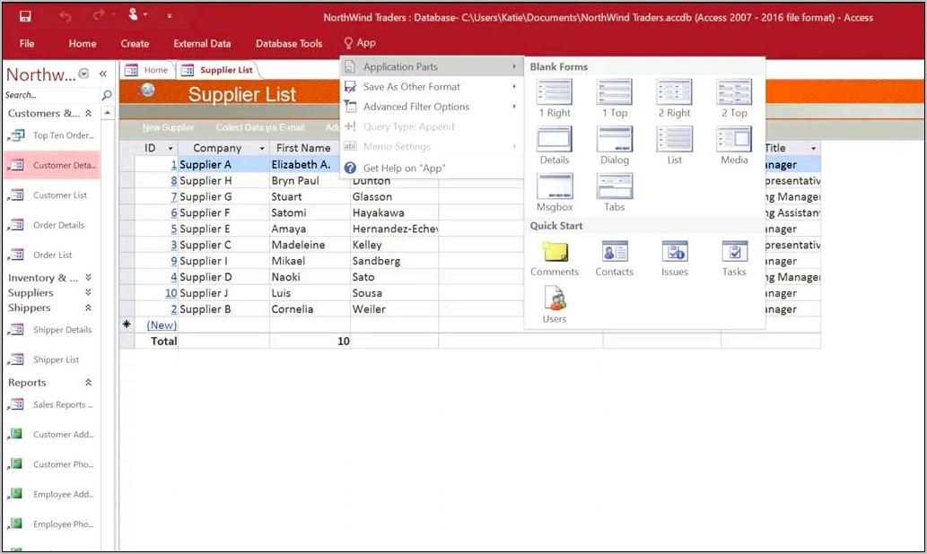 Microsoft Access Login Form Database Template Download