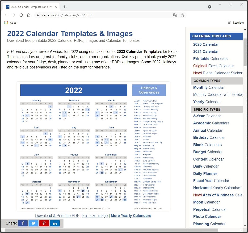 Microsoft Excel Calendar Template 2015 Download