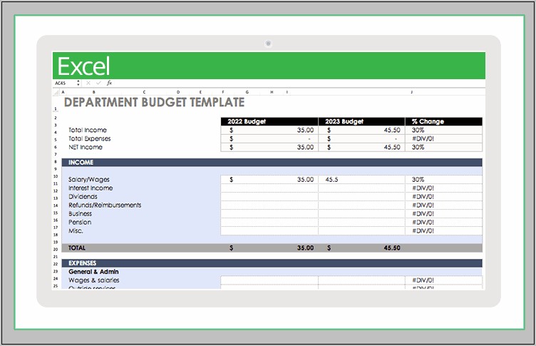 Microsoft Excel Family Budget Template Download