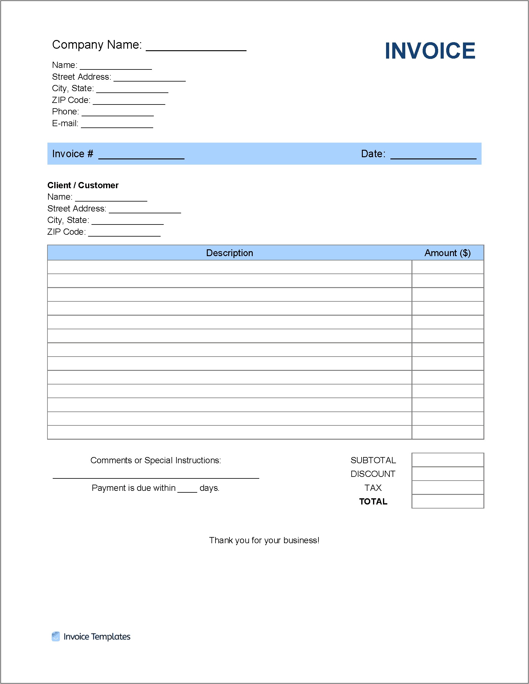 Microsoft Office 2007 Invoice Templates Download