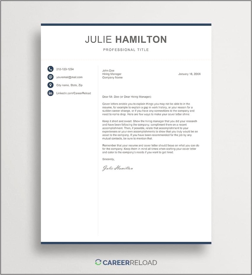 Microsoft Resume Cover Letter Examples