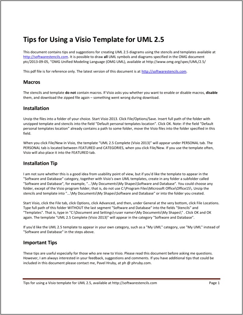 Microsoft Visio 2010 Uml Template Download