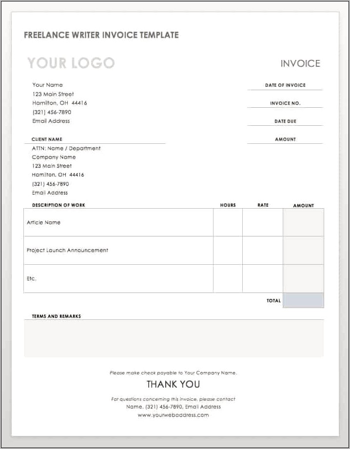 Microsoft Word 2003 Invoice Template Download