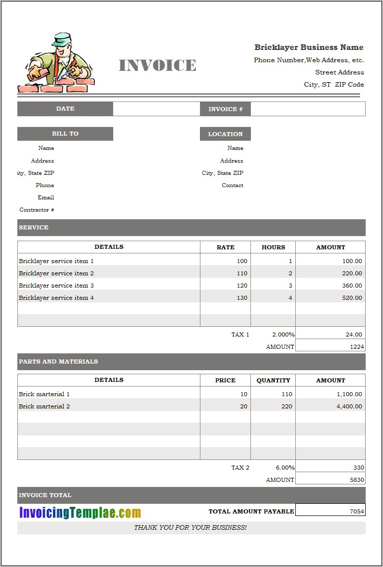 Microsoft Word 2007 Invoice Template Download