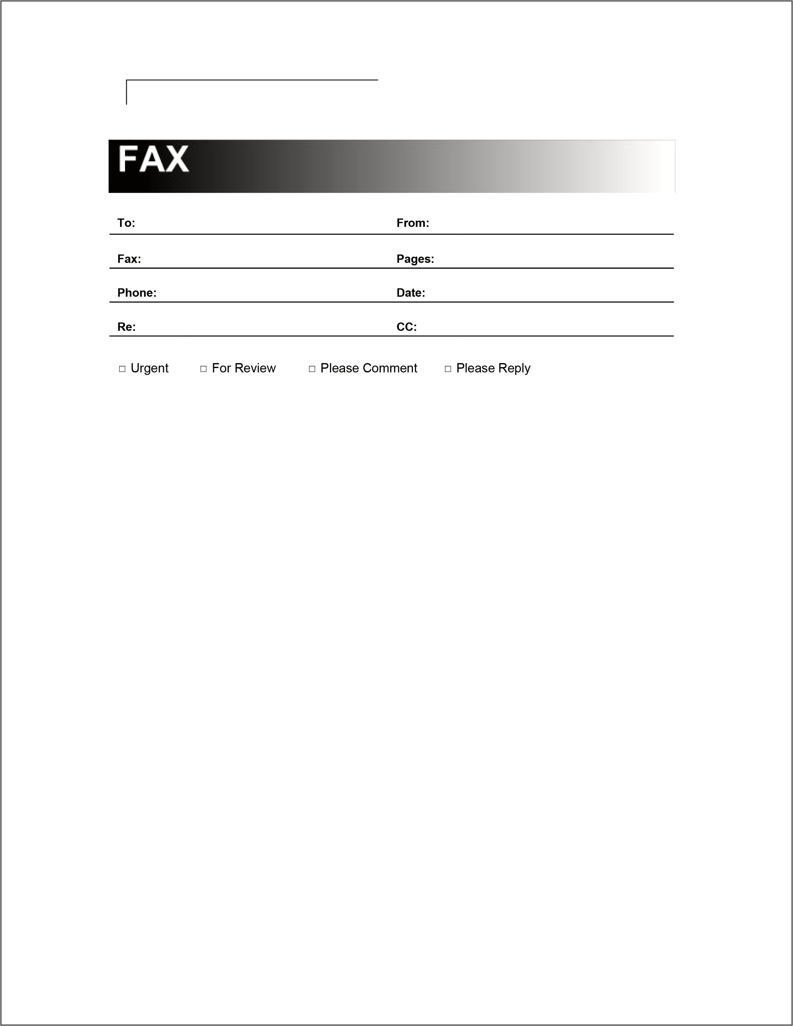 Microsoft Word Fax Cover Sheet Template Download