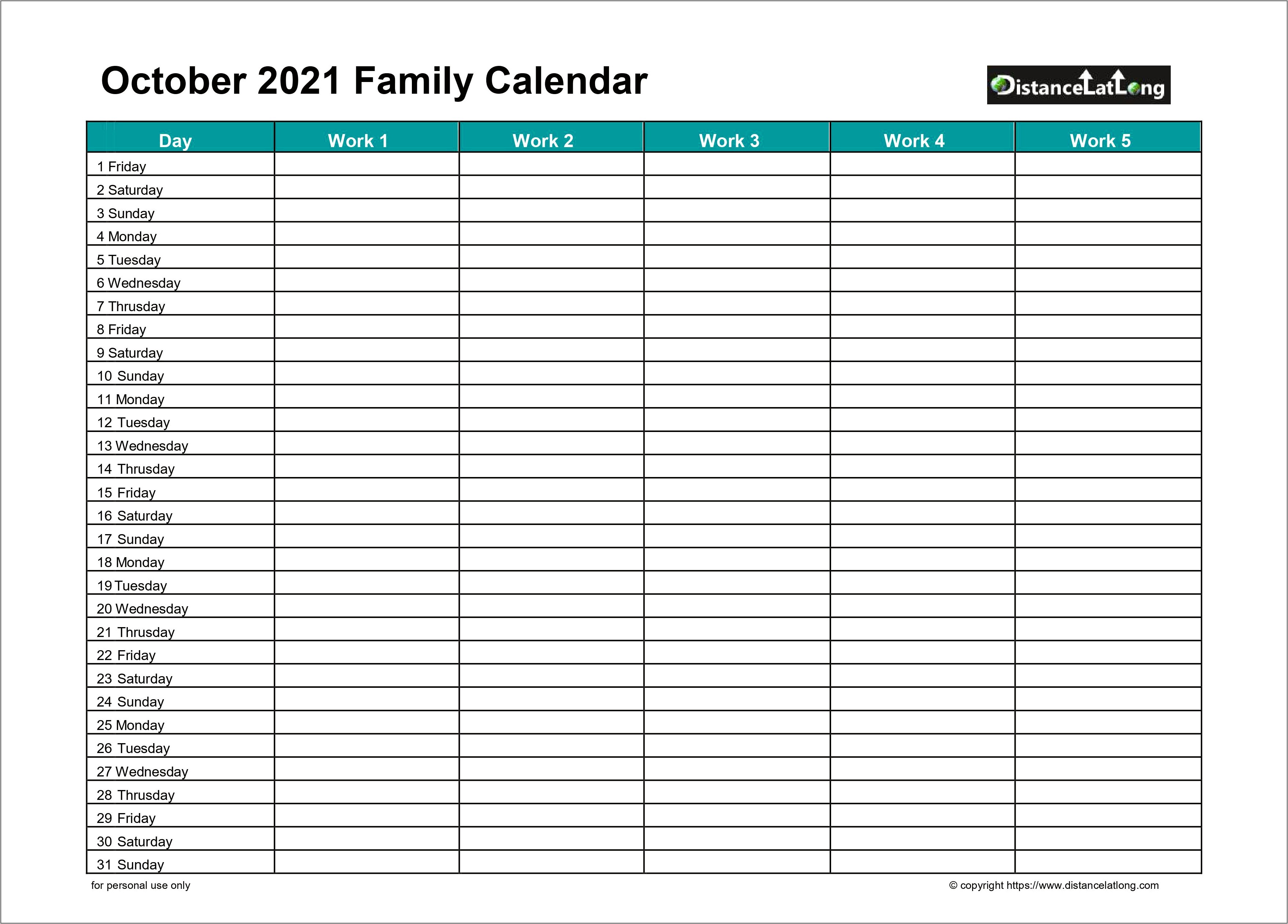 Microsoft Word Free Download Calendar Template