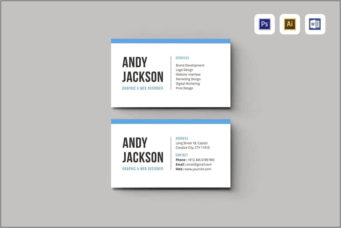 Microsoft Word Simple Business Card Template Download